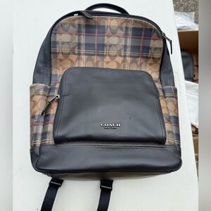 Coach Men's Black and Brown Backpack